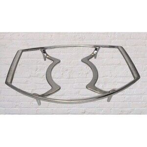 Vtg 70s Corning Ware Metal Trivet Casserole Rack Stand P-11-M-1 Chrome Cradle